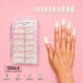 NSI Innovation Natural Nail Tips 100ct case, 10 sizes with 10 pieces each, hand wearing natural tips