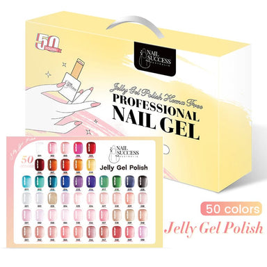 Nail Success Jelly Gel Polish — 50 colors, HEMA-free 15ml professional nail gel with swatch chart — NSI Australia