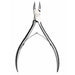 Large silver double-spring nail nipper with straight precision blades and curved handles