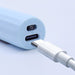 Close up of the LED nail torch USB-C charging port with the cable plugged in