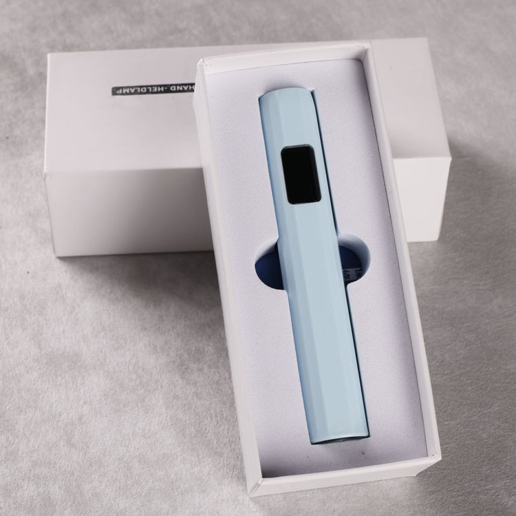 USB-rechargeable LED nail flash-cure torch—handheld pen lamp with digital display in retail box, Nail Success Australia