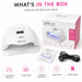 White 80W UV LED nail lamp kit with 36 LEDs, retail box, user manual and Australian power cord