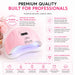 Professional pink 80W LED UV nail lamp with 36 LEDs, durable ABS construction and overheat protection