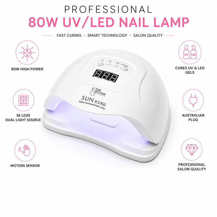 Professional white 80W UV LED nail lamp with 36 LEDs, motion sensor, Australian plug and four timer settings