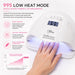 White 80W UV LED nail lamp with 99-second low-heat mode for comfortable curing of builder and hard gels