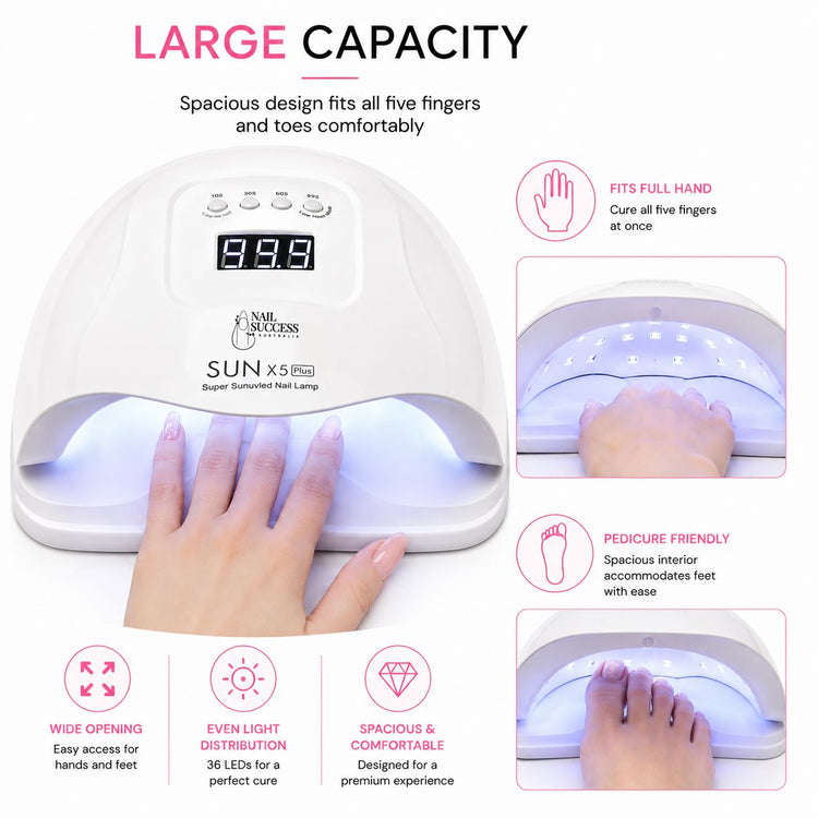 Large-capacity 80W LED UV nail lamp with 36 LEDs for curing gel nails on full hands and feet