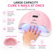 Large-capacity pink 80W UV LED nail lamp with wide opening for curing five fingernails or toenails at once