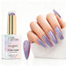 Lilac Crystal holographic gel polish with lilac pink glitter swatch and matching manicure for HEMA and TPO free salon nails