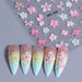 Lily and hibiscus flower nail art stickers with pastel ombre manicure design, MO-384, NSI Australia