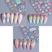 Lily and hibiscus flower nail art stickers pack of 3 with floral manicure designs, NSI Australia