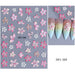 Lily and hibiscus flower nail art stickers with pastel ombre manicure example, MO-384, NSI Australia