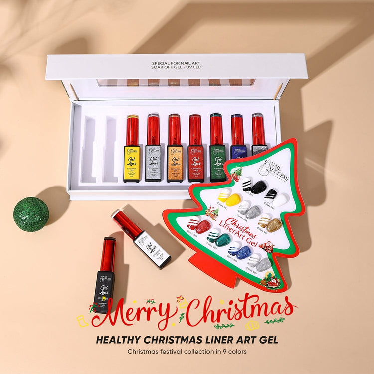 LED soak-off striping gels, gift box nail art kit