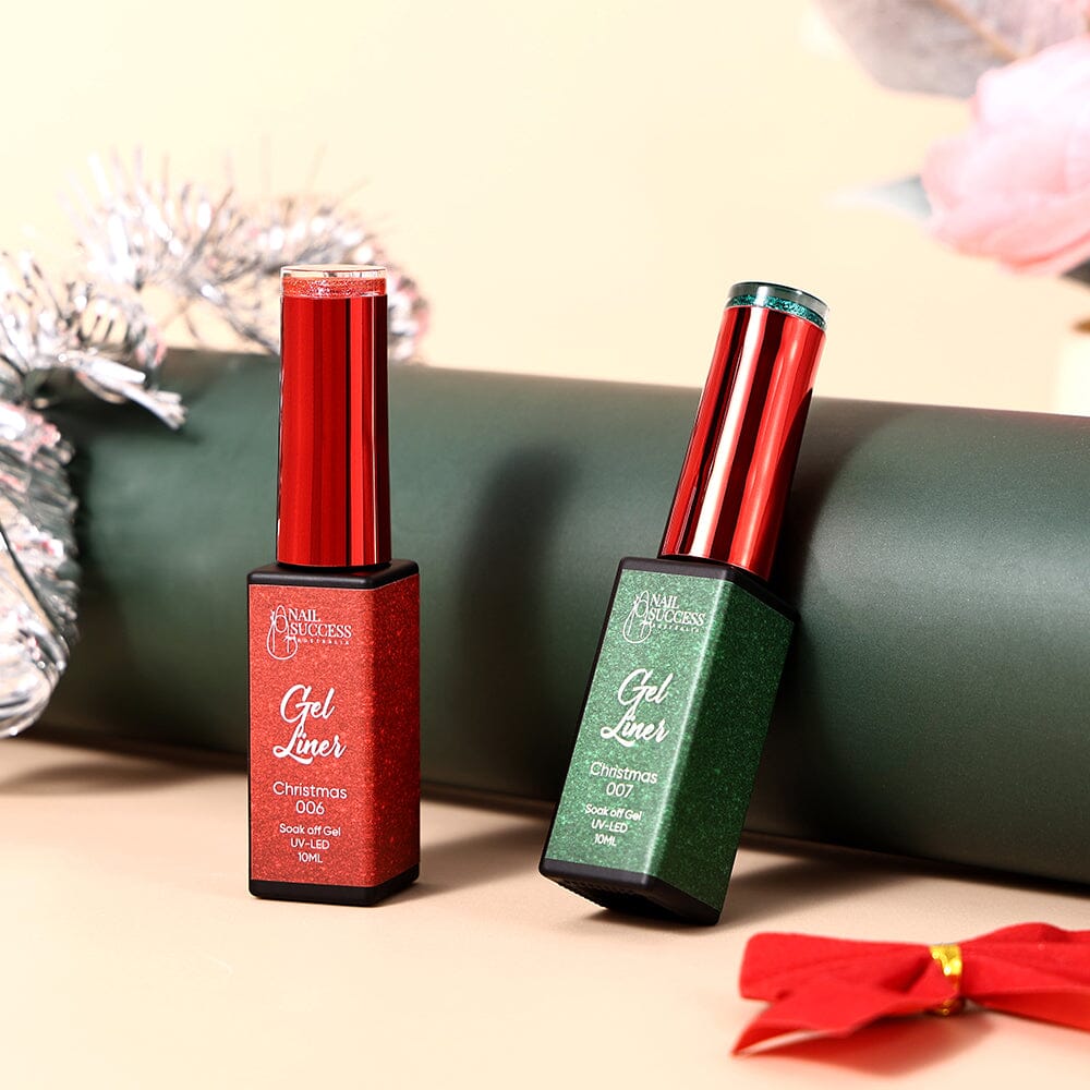 LED soak-off striping gels for holiday nail art