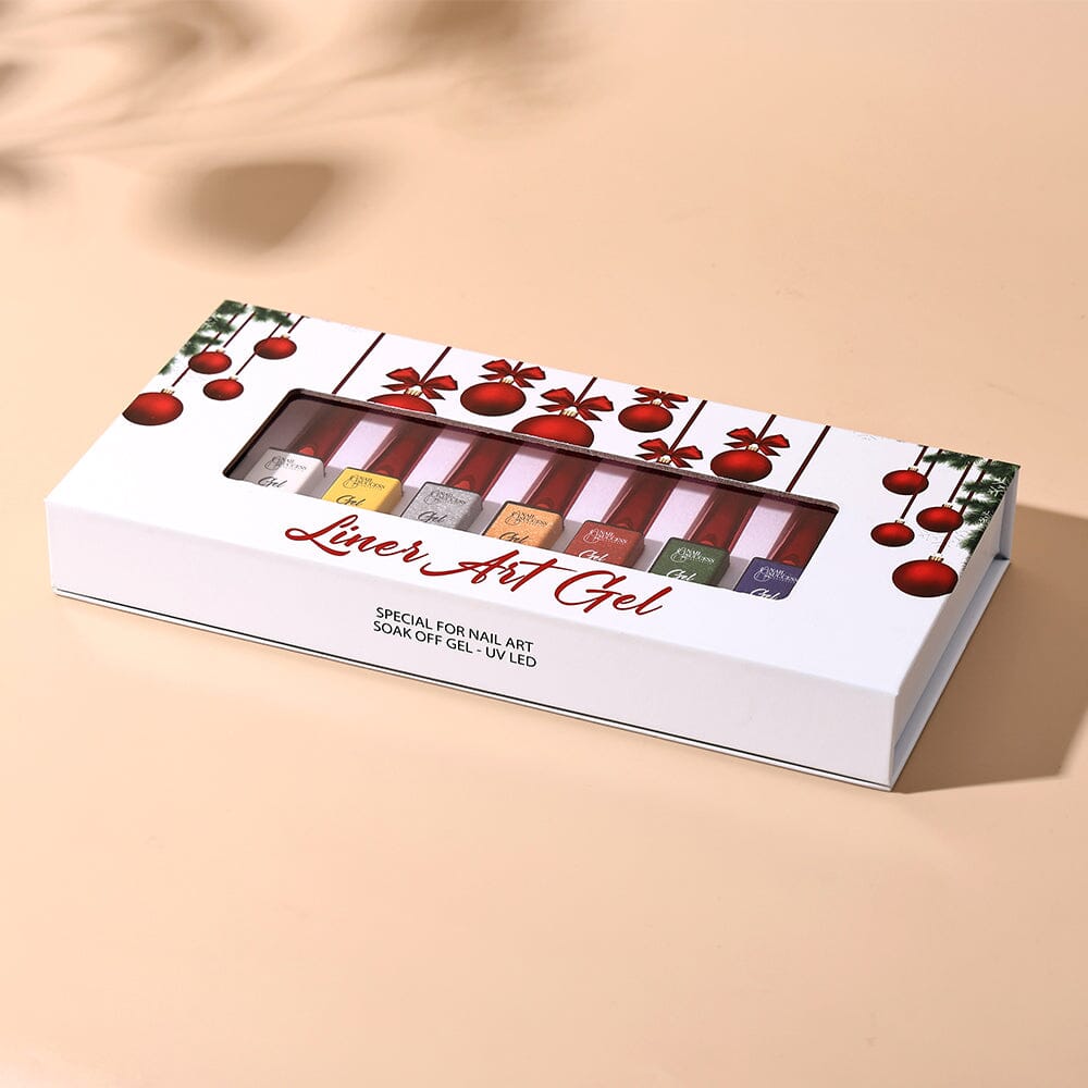 LED soak-off striping gel kit in gift box for holiday nail art