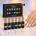 Nail Success Liner Art Gel Kit 01, six bottle classic collection with fine line swatch nails