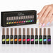 Nail Success Liner Art Gel Kit, twelve liner gels with hand wearing multicolour line art