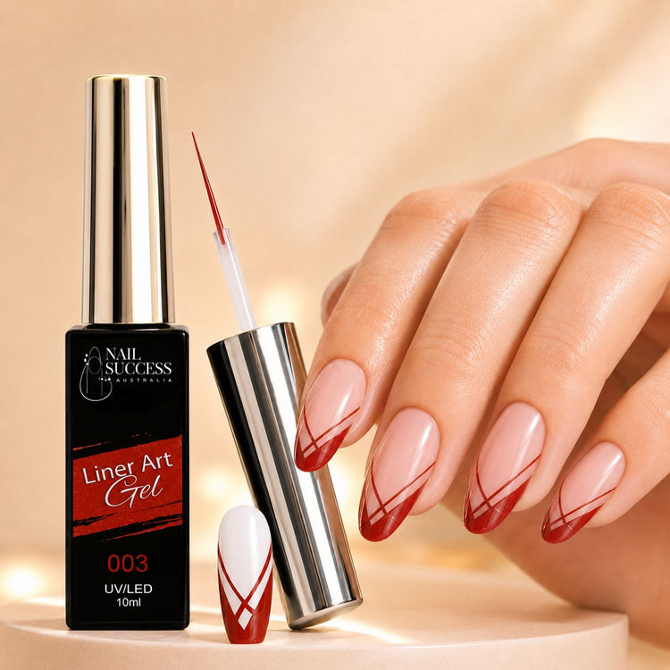 Nail Success Liner Art Gel 003 Red, 10ml UV LED striping gel with red French tip line art