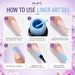 How to use Liner Art Gel, six step guide from background colour to gel top coat with cure times