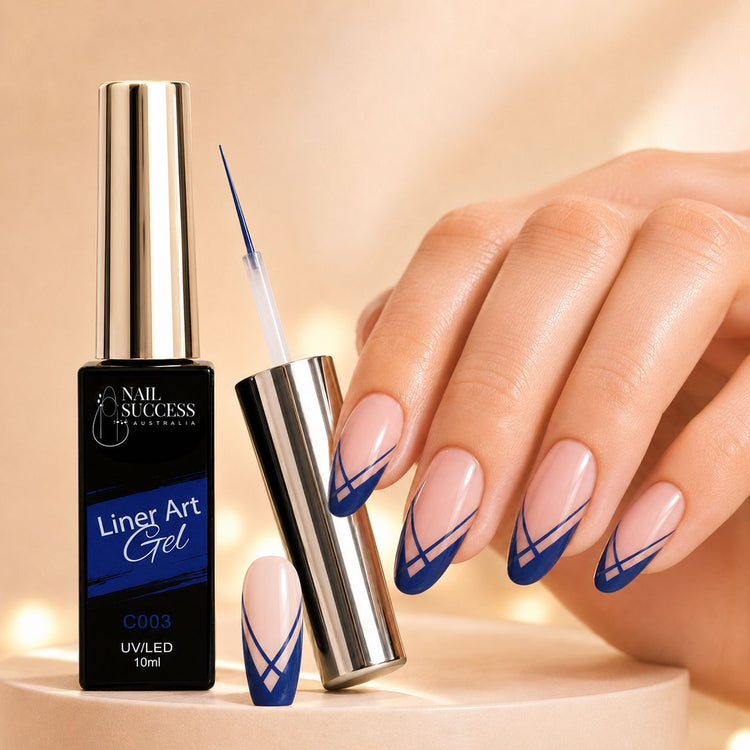 Nail Success Liner Art Gel C003 Royal Blue, 10ml UV LED striping gel with deep blue line art