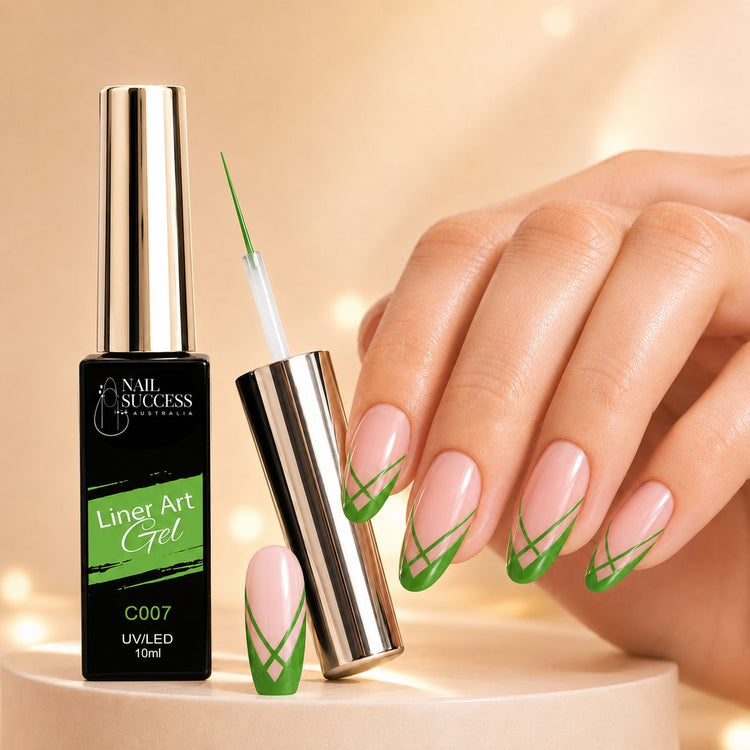 Nail Success Liner Art Gel C007 Light Green, 10ml UV LED striping gel with fresh green line art