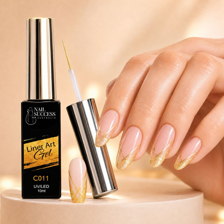 Nail Success Liner Art Gel C011 Pale Yellow, 10ml UV LED striping gel with soft yellow line art