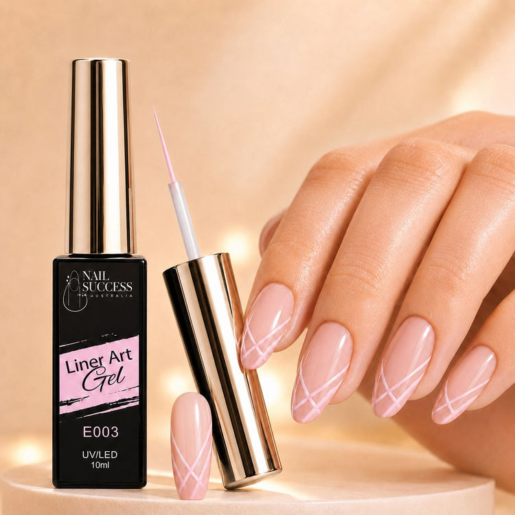 Nail Success Liner Art Gel E003 Soft Pink, 10ml UV LED striping gel with pink swirl line art
