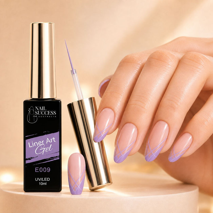 Nail Success Liner Art Gel E009 Lilac, 10ml UV LED striping gel with soft purple line art