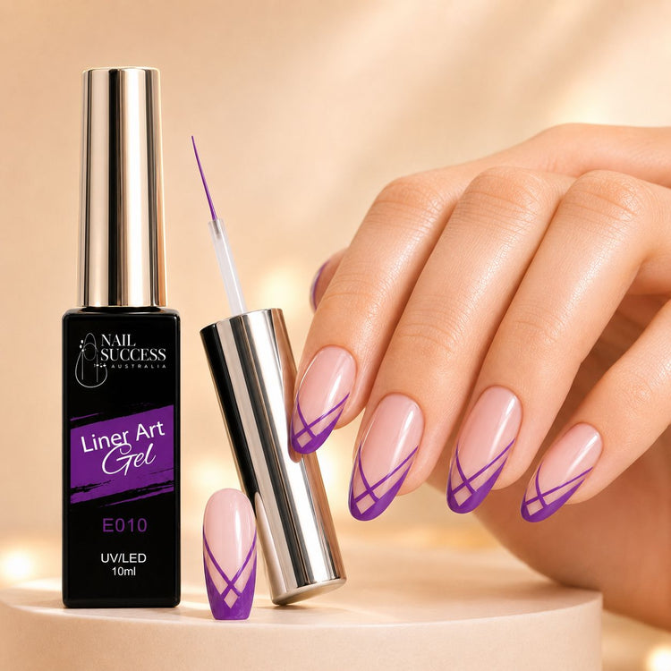 Nail Success Liner Art Gel E010 Violet, 10ml UV LED striping gel with violet French tip art