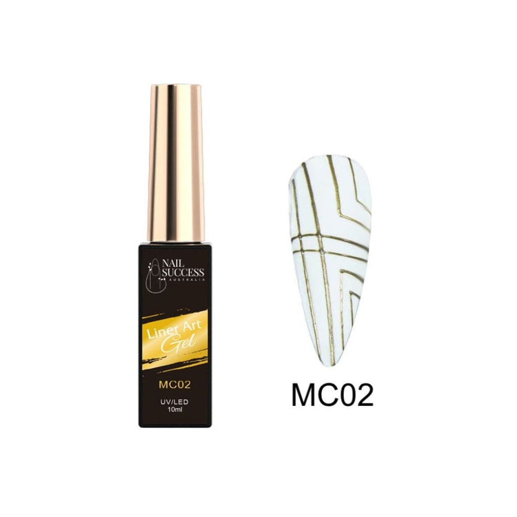 LED gold liner gel with swatch of fine lines