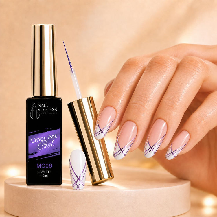 Nail Success Liner Art Gel MC06 Chrome Lavender, 10ml UV LED metallic chrome nail art liner gel