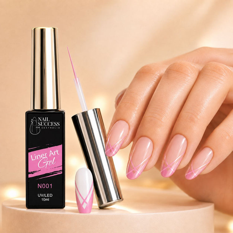Nail Success Liner Art Gel N001 Neon Pink, 10ml UV LED striping gel with neon pink French tips