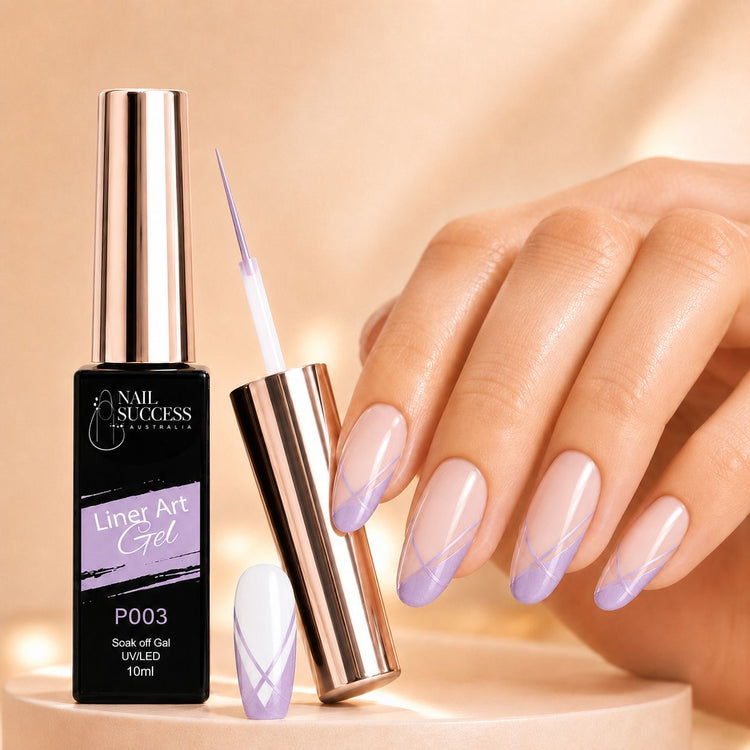 Nail Success Liner Art Gel P003 Pastel Lavender, 10ml soak off UV LED gel with lavender line art