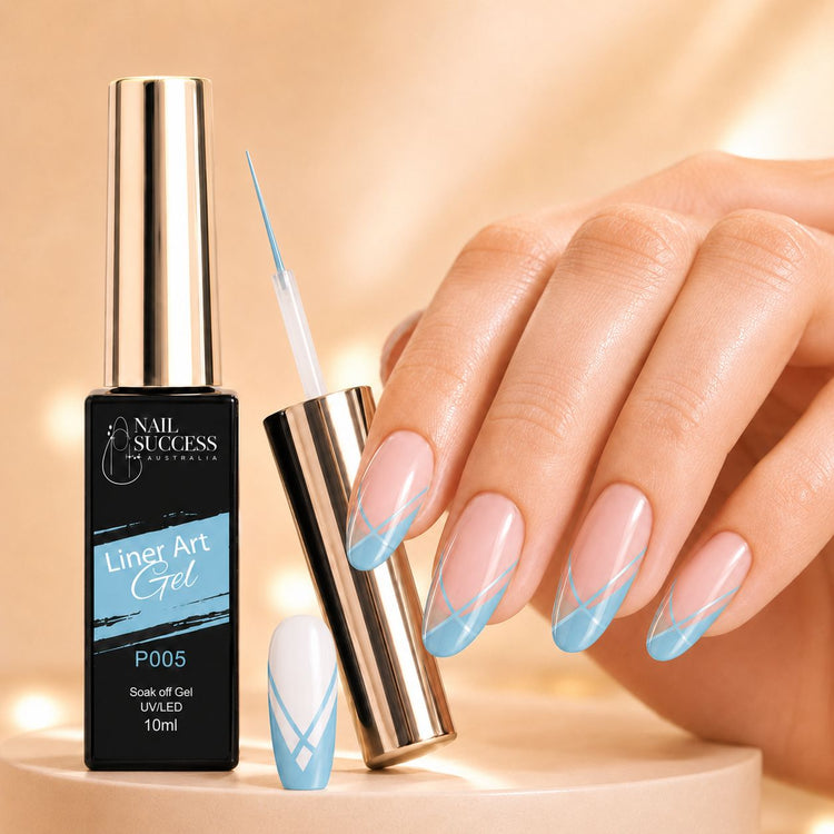 Nail Success Liner Art Gel P005 Pastel Sky Blue, 10ml soak off UV LED gel with light blue tip art