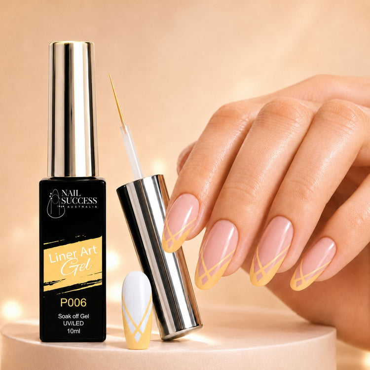 Nail Success Liner Art Gel P006 Pastel Yellow, 10ml soak off UV LED gel with butter yellow tip art
