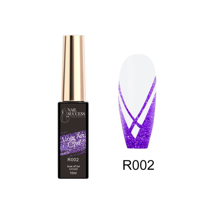 LED purple glitter liner gel with swatch