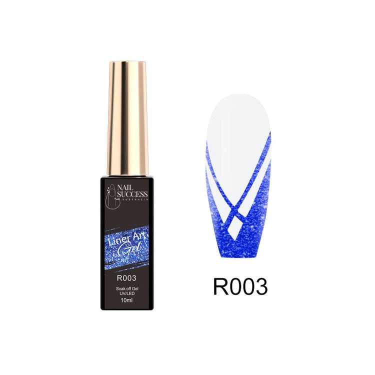 LED blue glitter liner gel with swatch