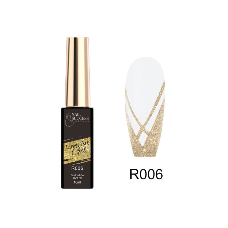 LED gold glitter liner gel with swatch