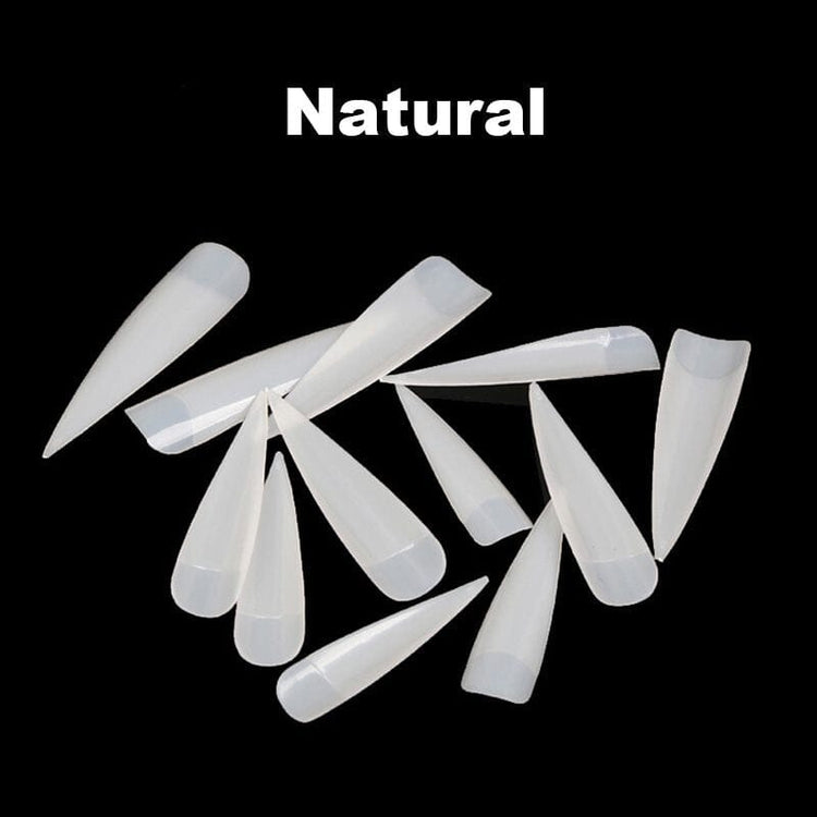 Long Plus Stiletto Nail Tips 12pcs BagNatural