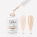 Lumiere Rubber Base Gel - open bottle with brush and swatches