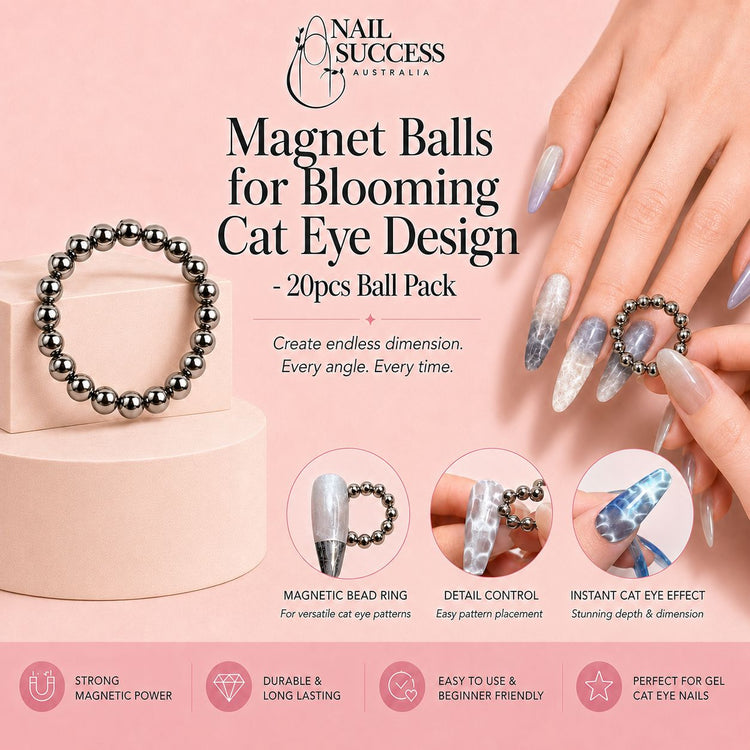 20-piece magnetic bead ring for creating blooming cat-eye gel polish nail designs – Nail Success Australia