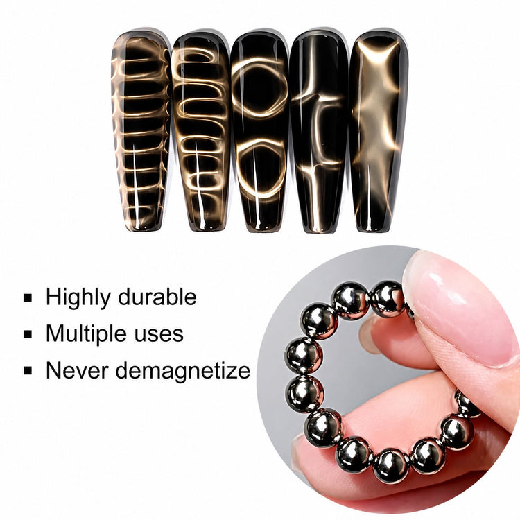 Durable 20-piece 5 mm magnetic bead set for blooming cat-eye gel polish nail designs – NSI Australia