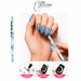 Blue marbled cat-eye magnet pen creating spiral and crescent effects on magnetic gel polish nails – Nail Success Australia