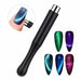Black cat-eye magnet tool with colourful magnetic gel polish nail art effects – Nail Success Australia