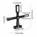 Black 5-in-1 cat-eye magnet tool with multiple magnetic heads and dimensions for magnetic gel nail art