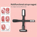 Black 5-in-1 cat-eye magnet tool for creating daisy, French, side-light, cross, slanted and wide magnetic gel effects