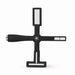 Black 5-in-1 cross magnet tool for creating multiple cat-eye effects with magnetic gel nail polish