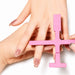 Pink 5-in-1 cross magnet tool for creating multiple cat-eye magnetic gel polish effects