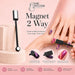 Two-way cat-eye nail magnet tool with round and rectangular ends for creating circular and linear magnetic gel effects