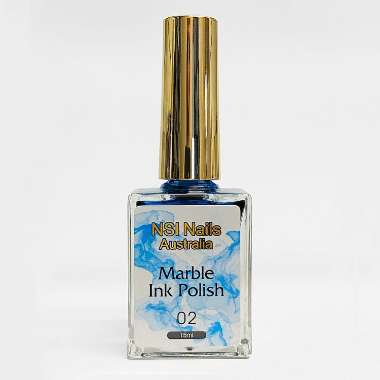 NSI Nails Australia Marble Ink Polish 02 (15ml) — blue ink polish for marble and watercolour nail art