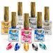 NSI Marble Ink Polish range of 15ml bottles with marbled nail art tips in front